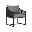 Pemberly Row Outdoor Aluminum Dining Table and 6 Chairs Set - Black