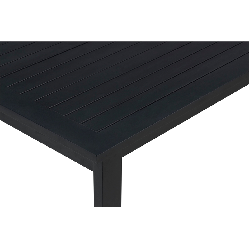 Pemberly Row Outdoor Aluminum Dining Table and 6 Chairs Set - Black