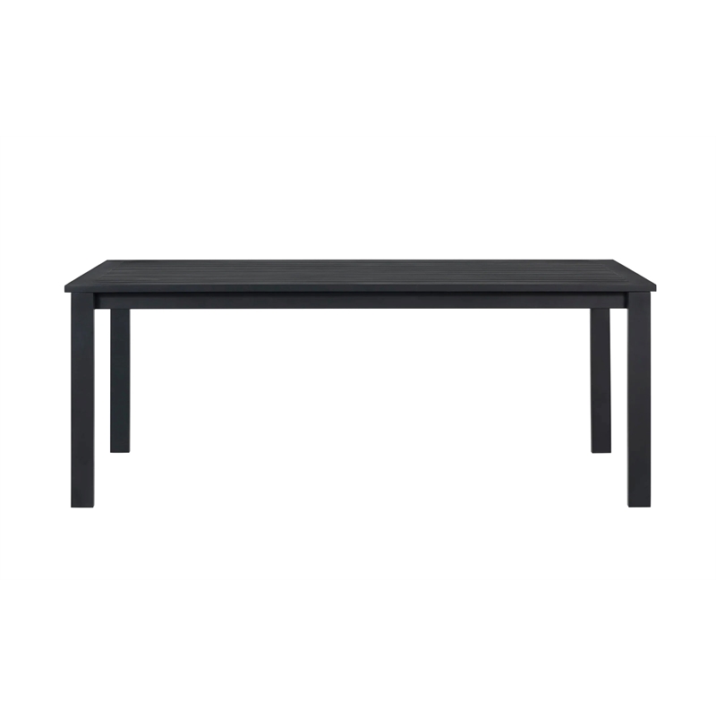 Pemberly Row Outdoor Aluminum Dining Table and 6 Chairs Set - Black