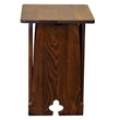Pemberly Row Mission Oak Tabouret Side Table - Walnut Finish