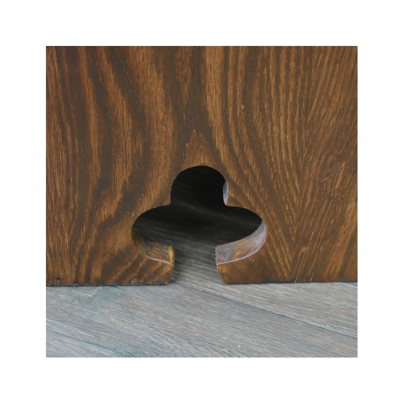 Pemberly Row Mission Oak Tabouret Side Table - Walnut Finish