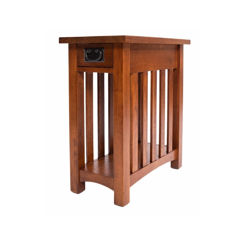 Pemberly Row Mission Arts & Crafts 1 Drawer Side Table Michael's Cherry