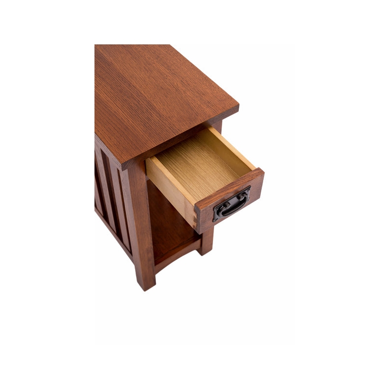 Pemberly Row Mission Arts & Crafts 1 Drawer Side Table Michael's Cherry