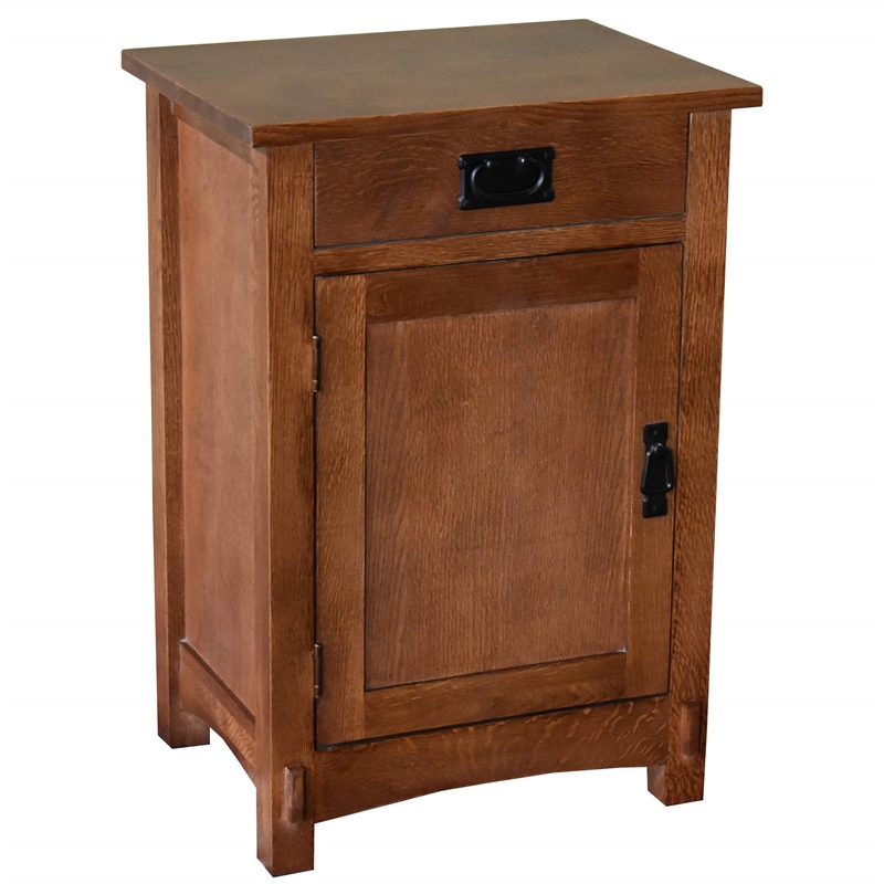 Pemberly Row Mission / Arts and Crafts 1-Door 1-Drawer Nightstand