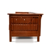 Pemberly Row Mission / Craftsman Cubic Slat Side Sofa - Russet Brown Leather