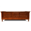 Pemberly Row Mission / Craftsman Cubic Slat Side Sofa - Russet Brown Leather