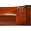 Pemberly Row Mission / Craftsman Cubic Slat Side Sofa - Russet Brown Leather