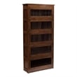 Pemberly Row Mission Craftsman Oak Barrister Bookcase - 5 Stack - Walnut