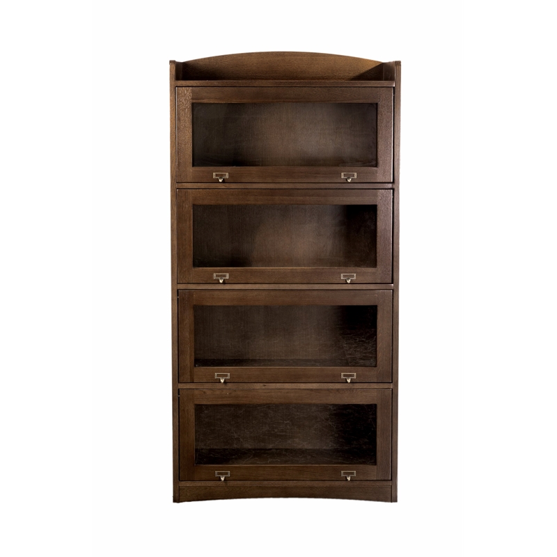 Pemberly Row Mission Quarter Sawn Oak 4 Stack Barrister Bookcase - Wanlut