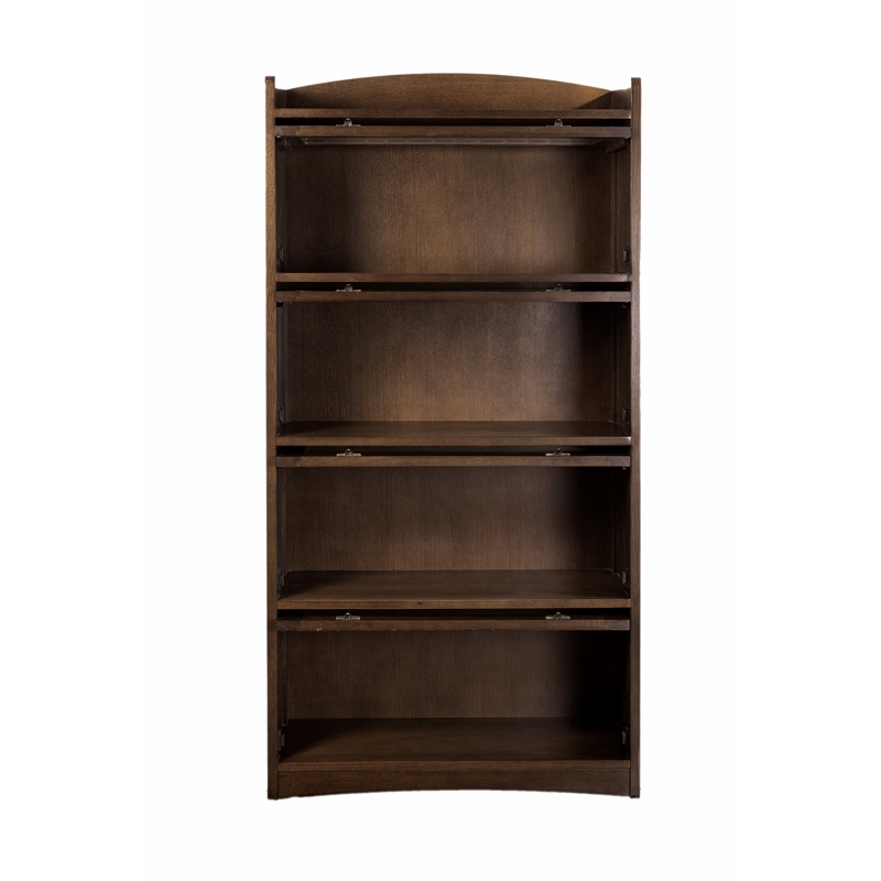 Pemberly Row Mission Quarter Sawn Oak 4 Stack Barrister Bookcase - Wanlut