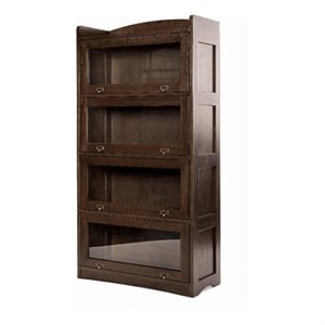 Pemberly Row Mission Quarter Sawn Oak 4 Stack Barrister Bookcase - Wanlut