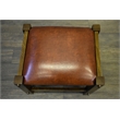 Pemberly Row Mission Spindle Stool - Quarter Sawn Oak & Leather - Walnut