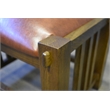 Pemberly Row Mission Spindle Stool - Quarter Sawn Oak & Leather - Walnut