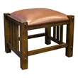 Pemberly Row Mission Spindle Stool - Quarter Sawn Oak & Leather - Walnut