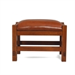 Pemberly Row Mission Spindle Stool - Quarter Sawn Oak & Leather
