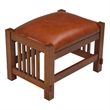 Pemberly Row Mission Spindle Stool - Quarter Sawn Oak & Leather