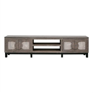 Pemberly Row 4 doors and Shelves TV Stand - 92.50&quot - Gray Finish