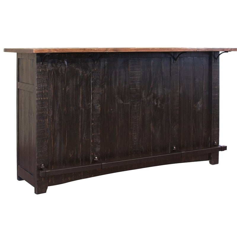 Pemberly Row Contemporary Bar Counter - Distressed Black - 76