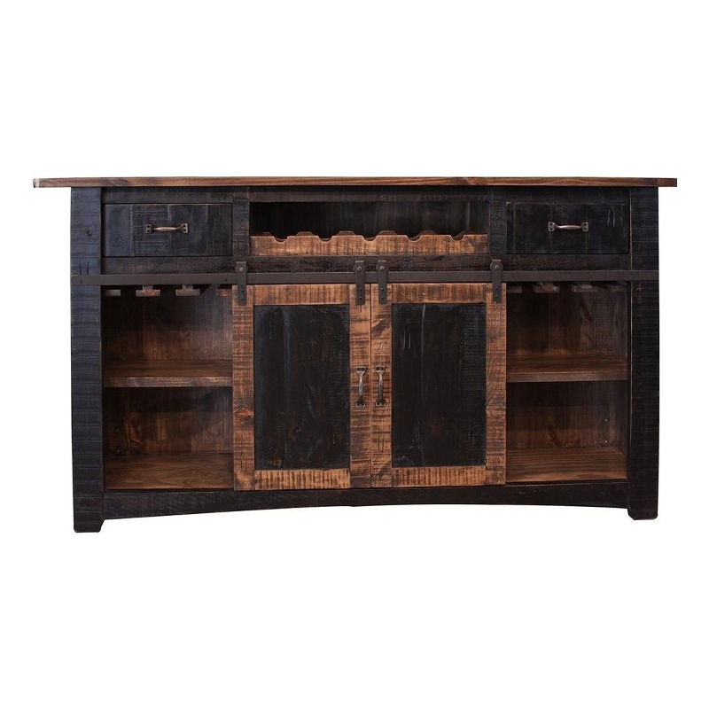 Pemberly Row Contemporary Bar Counter - Distressed Black - 76