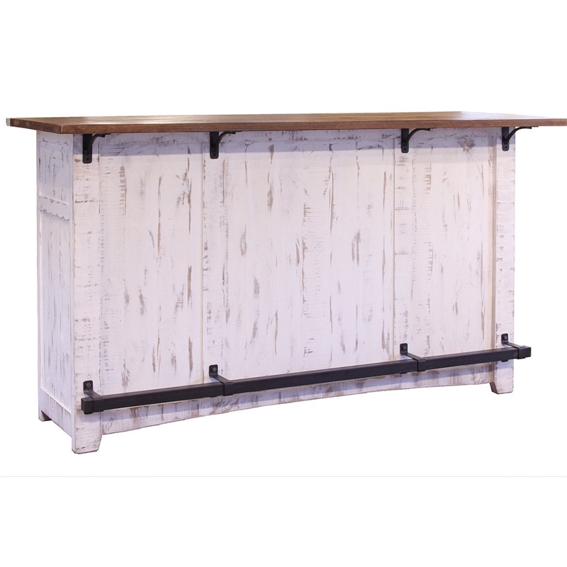 Pemberly Row Contemporary Bar Counter - Distressed White - 76