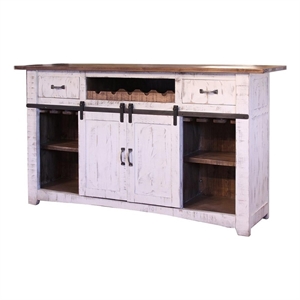 Pemberly Row Contemporary Bar Counter - Distressed White - 76&quot