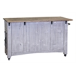 Pemberly Row Contemporary Kitchen Island - Distressed Gray Finish