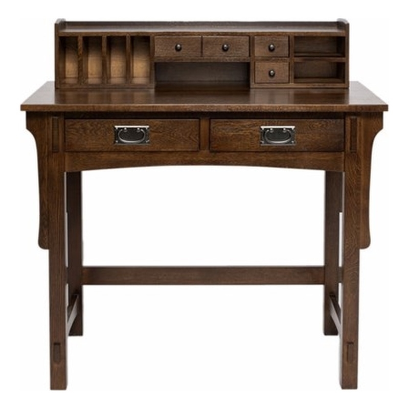 Pemberly Row Mission Style Library Table with Removable Organizer