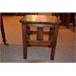 Pemberly Row Contemporary Mission Oak Slat End Table in Walnut