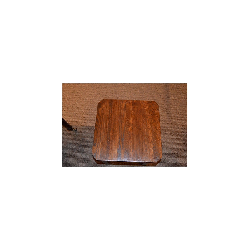 Pemberly Row Contemporary Mission Oak Slat End Table in Walnut