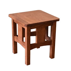 Pemberly Row Mission Oak Slat End Table in Michael's Cherry Finish