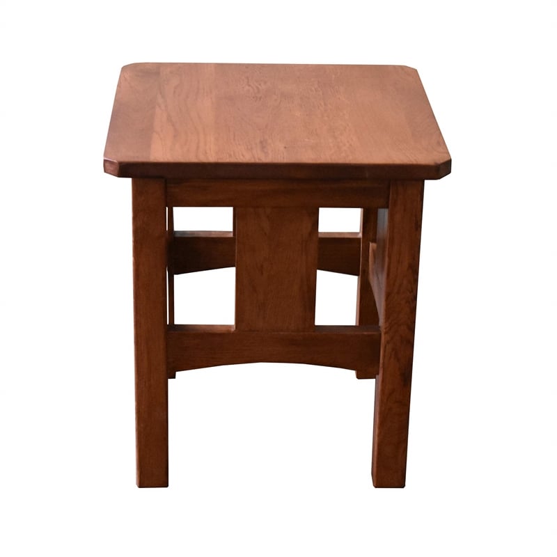 Pemberly Row Mission Oak Slat End Table in Michael's Cherry Finish