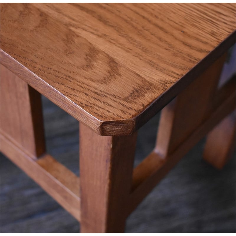 Pemberly Row Mission Oak Slat End Table in Michael's Cherry Finish