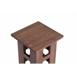 Pemberly Row Mission Solid Oak Square End Table with Cut Outs - Walnut