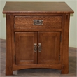Pemberly Row Contemporary Mission Solid Oak Nightstand - Walnut
