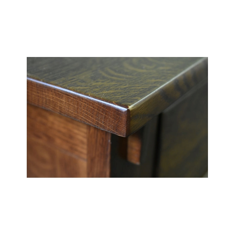 Pemberly Row Contemporary Mission Solid Oak Nightstand - Walnut