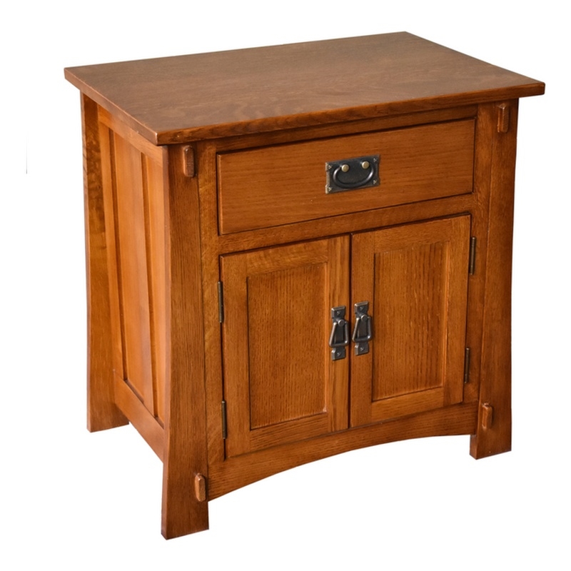 Pemberly Row Mission Solid Oak Nightstand - Michael's Cherry