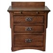Pemberly Row Contemporary Mission 3 Drawer Nightstand - Walnut