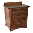 Pemberly Row Contemporary Mission 3 Drawer Nightstand - Walnut