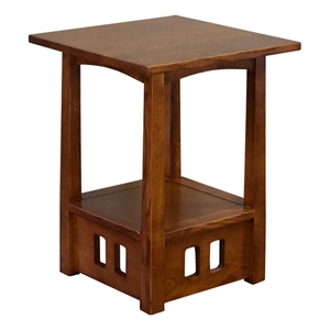 Pemberly Row Modern Arts and Crafts / Mission Taboret End Table