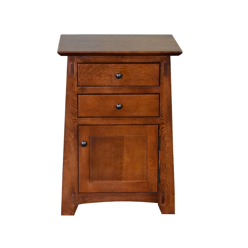 Pemberly Row Contemporary Mission Tapered Leg 2 Drawer Nightstand