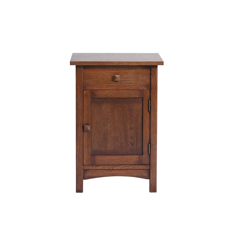 Pemberly Row Mission 1-Door 1-Drawer Nightstand - Walnut Stain