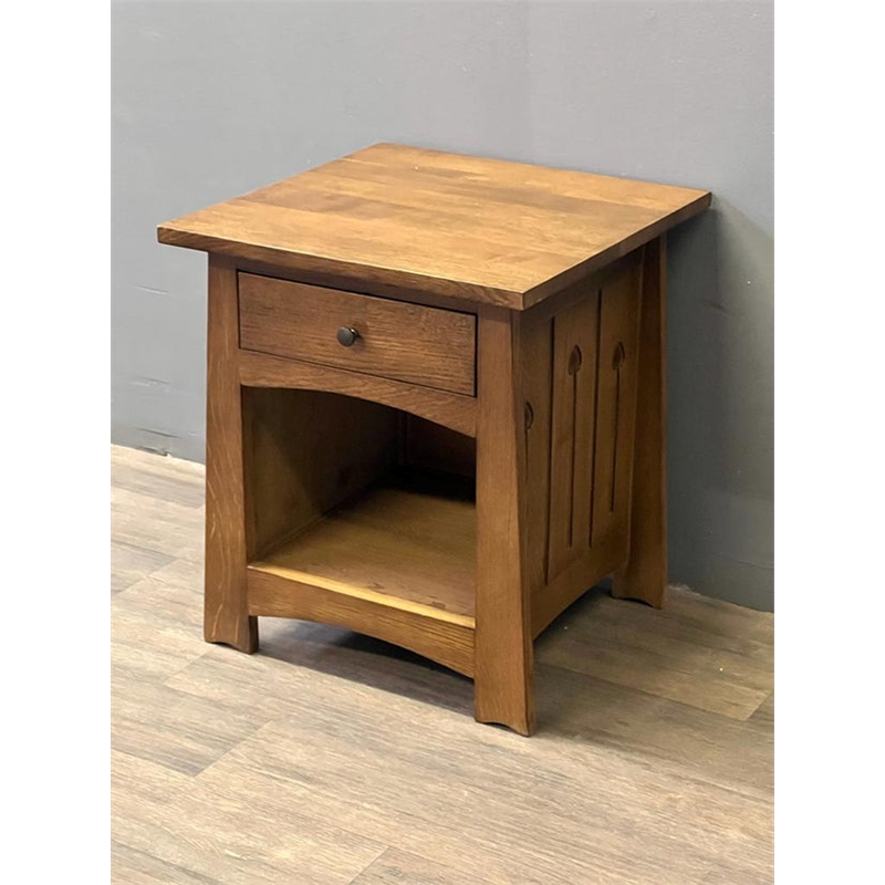 Pemberly Row Contemporary Mission 1-Drawer End Table - Walnut