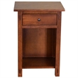 Pemberly Row Mission Solid Quarter Sawn Oak 1 Drawer End Table
