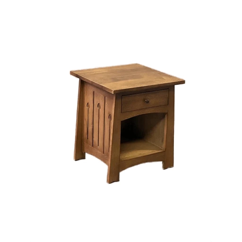 Pemberly Row Mission Solid Quarter Sawn Oak Keyhole End Table