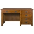 Pemberly Row Mission Quarter Sawn Oak 5 Drawer Library Desk - Michael's Cherry