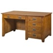 Pemberly Row Mission Quarter Sawn Oak 5 Drawer Library Desk - Michael's Cherry