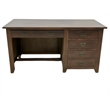 Pemberly Row Mission Quarter Sawn Oak 5 Drawer Library Desk - Walnut