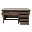 Pemberly Row Mission Quarter Sawn Oak 5 Drawer Library Desk - Walnut