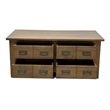 Pemberly Row Contemporary Mission 8-Drawer Coffee Table - Walnut