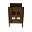 Pemberly Row Contemporary Mission Oak and Leather Foot Stool
